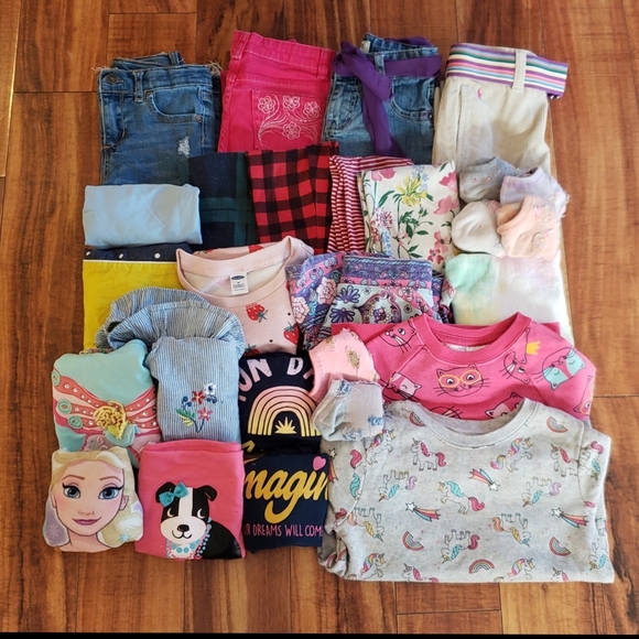 5t girls clothing bundle of 28 winter coat jeans leggings pjs shirts sweaters &+ - Picture 16 of 16